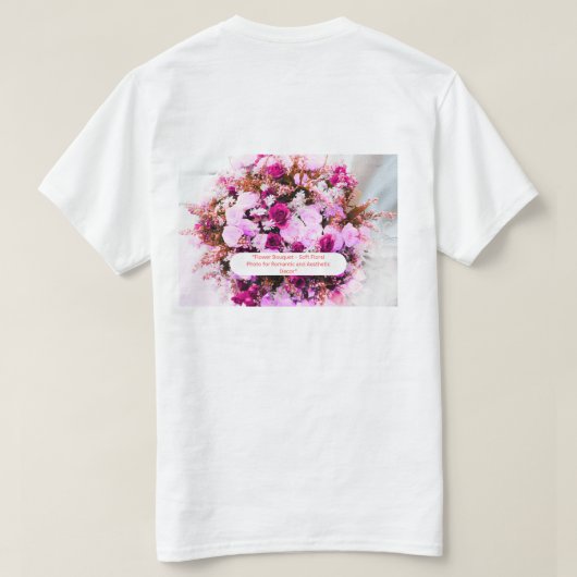 Cosmic Flower Dream - Mystical Galaxy Botanical Tシャツ (デザイン裏面)