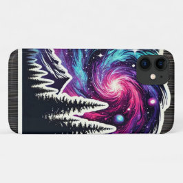 Cosmic Forest: Galaxy Meets Nature iPhone 11 ケース