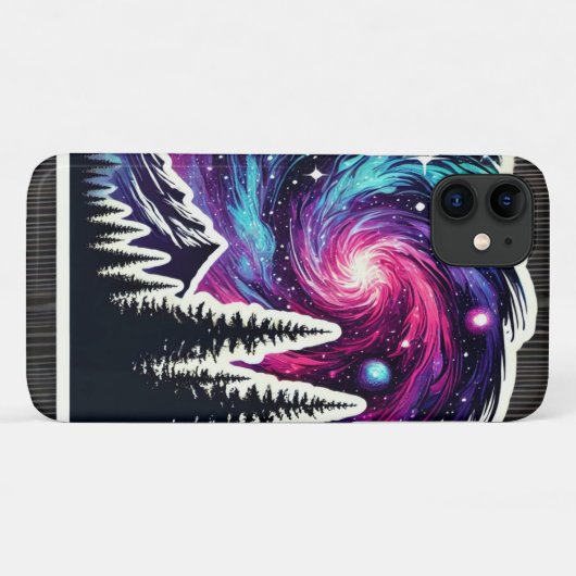 Cosmic Forest: Galaxy Meets Nature Case-Mate iPhoneケース (裏面(横))