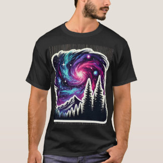 Cosmic Forest: Galaxy Meets Nature Tシャツ
