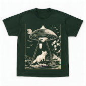 Cosmic Forest Raccoon UFO Design Tee Tシャツ