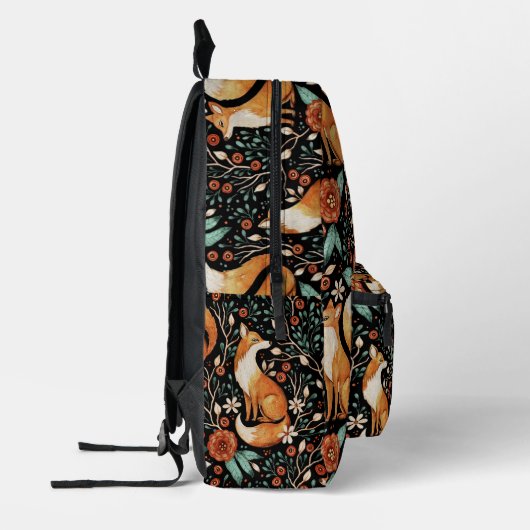 Cosmic Fox and Crescent Moons プリントバックパック (左)