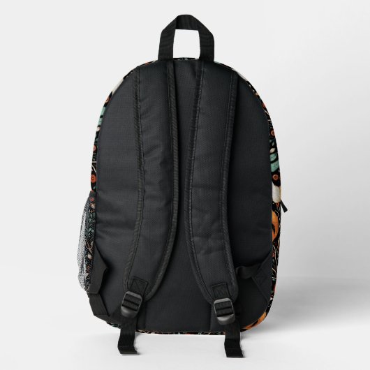 Cosmic Fox and Crescent Moons プリントバックパック (裏面)