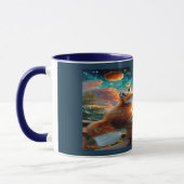 Cosmic Fox and Planets Magical Sunset Mug マグカップ (左)