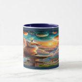 Cosmic Fox and Planets Magical Sunset Mug マグカップ (中央)