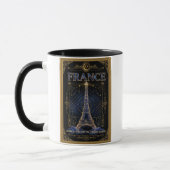 Cosmic France Eiffel Tower Celestial Art マグカップ (左)