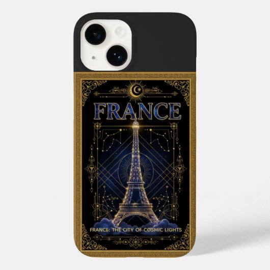Cosmic France Eiffel Tower Celestial Art Case-Mate iPhoneケース (裏面)
