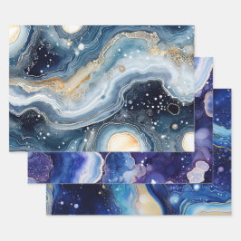 Cosmic Galaxy Abstract with Swirling Starfield ラッピングペーパーシート