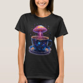  Cosmic Galaxy Jellyfish in Teacup Whimsical Space Tシャツ (正面)