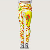 Cosmic Galaxy Leggings – Neon Space Art Pattern レギンス (正面)