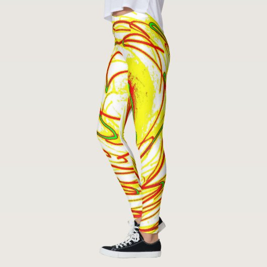 Cosmic Galaxy Leggings – Neon Space Art Pattern レギンス (左)
