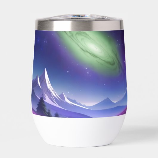 Cosmic Galaxy Mug – Green Nebula Over Purple Mount (正面)
