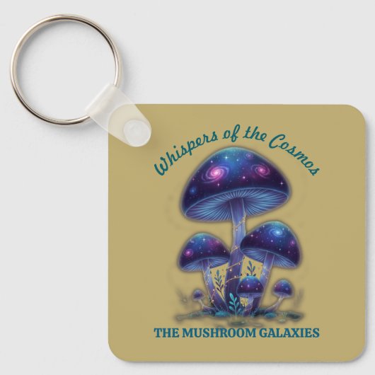 Cosmic Galaxy Mushrooms • Whimsical Fantasy Fungi  キーホルダー (正面)
