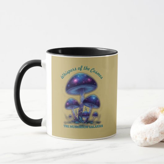 Cosmic Galaxy Mushrooms • Whimsical Fantasy Fungi  マグカップ (ドーナツ)