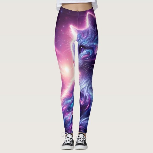 Cosmic Galaxy Mystical Feline Celestial レギンス (正面)