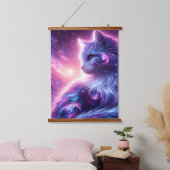 Cosmic Galaxy Mystical Feline Celestial 吊り下げ型タペストリー (寝室)