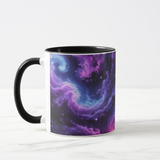 Cosmic Galaxy Nebula Abstract Space Art Design マグカップ (左)