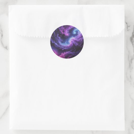 Cosmic Galaxy Nebula Abstract Space Art Design ラウンドシール (バッグ)