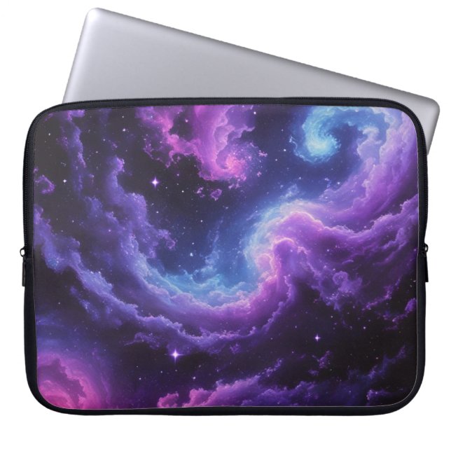 Cosmic Galaxy Nebula Abstract Space Art Design ラップトップスリーブ (正面)