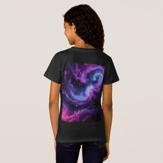 Cosmic Galaxy Nebula Abstract Space Art Design Tシャツ (裏面フル)