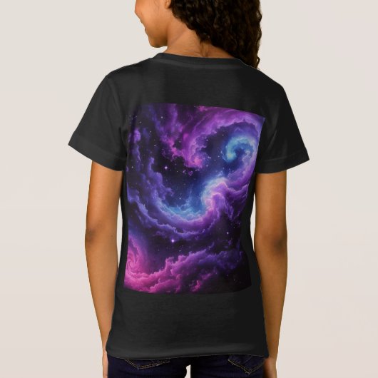 Cosmic Galaxy Nebula Abstract Space Art Design Tシャツ (裏面)
