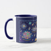Cosmic Galaxy Star Dust Map Kids Adventure Mug マグカップ (左)