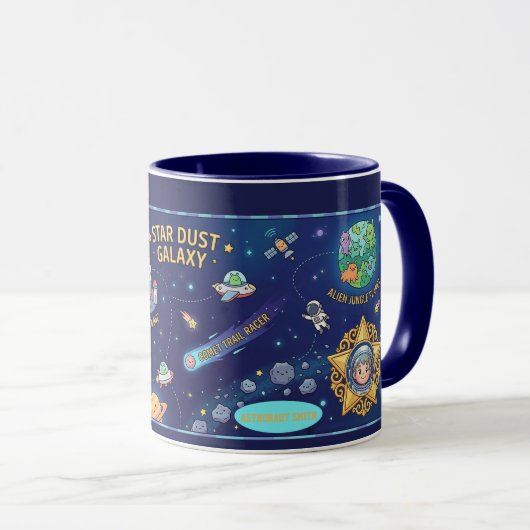 Cosmic Galaxy Star Dust Map Kids Adventure Mug マグカップ (正面右)