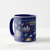 Cosmic Galaxy Star Dust Map Kids Adventure Mug マグカップ (正面左)