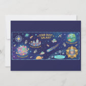 Cosmic Galaxy Star Dust Map Kids Celebration Invit 招待状 (正面)