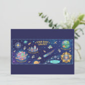 Cosmic Galaxy Star Dust Map Kids Celebration Invit 招待状 (スタンド正面)