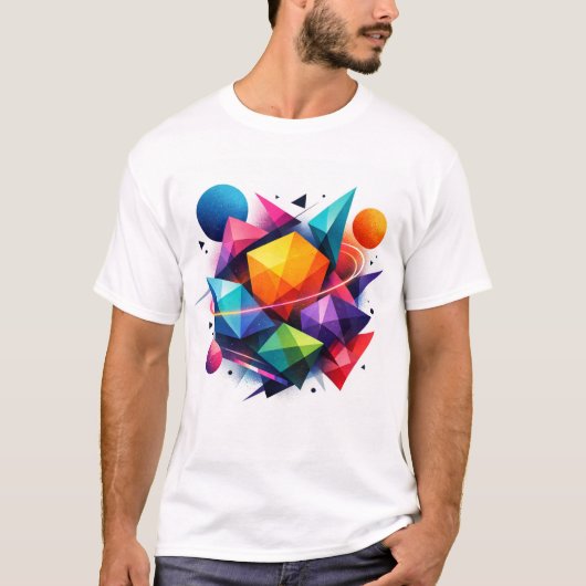 Cosmic geometry in vibrant colors tシャツ (正面)