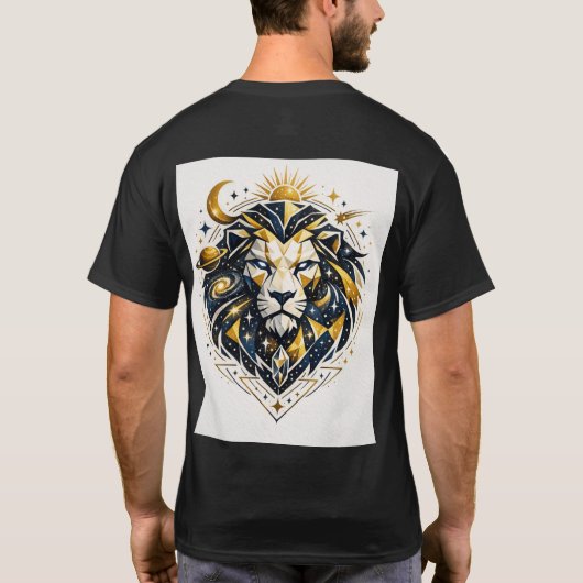 Cosmic Geometry: The Celestial Lion Emblem Tシャツ (裏面)