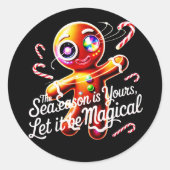 Cosmic Gingerbread Sticker Magica Christmas ラウンドシール (正面)