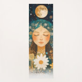 Cosmic Girl Boho Moon & Daisy Illustration Custom ヨガマット (正面)