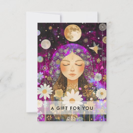 Cosmic Girl Boho Moon QR Code Gift Certificate (正面)