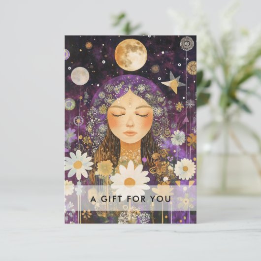 Cosmic Girl Boho Moon QR Code Gift Certificate (スタンド正面)