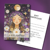 Cosmic Girl Boho Moon QR Code Gift Certificate