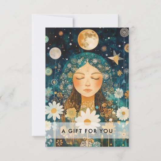 Cosmic Girl Boho Moon QR Code Gift Certificate (正面)