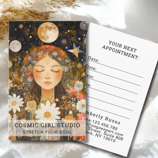 Cosmic Girl Boho Moon Salon Appointment Card 予約カード