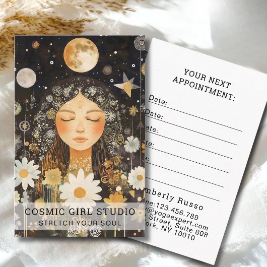 Cosmic Girl Boho Moon Salon Appointment Card 予約カード