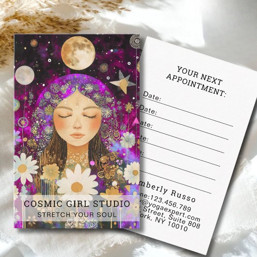 Cosmic Girl Boho Moon Salon Appointment Card 予約カード