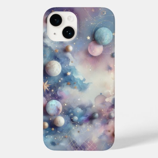 Cosmic Glow: Holographic Starry Phone Case Case-Mate iPhoneケース (裏面)