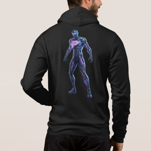 Cosmic Glow Zip-Up | シンプルなフロント、BOLDなバック パーカ (裏面)