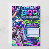 COSMIC GOO MISSION CONTROL SPACE SLIME バースデー 招待状 (正面)