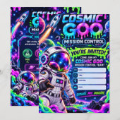COSMIC GOO MISSION CONTROL SPACE SLIME バースデー 招待状 (正面/裏面)