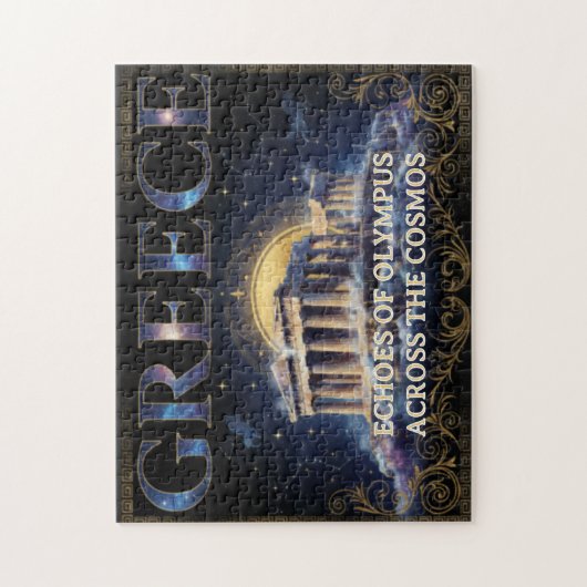 Cosmic Greece Ancient Temple Celestial Art ジグソーパズル (縦)