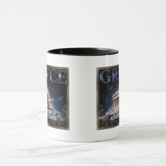 Cosmic Greece Ancient Temple Celestial Art マグカップ (中央)