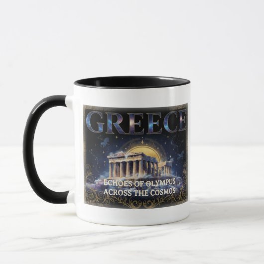 Cosmic Greece Ancient Temple Celestial Art マグカップ (左)