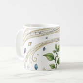 Cosmic Growth Nature Plant with Roots and Stars  コーヒーマグカップ (正面左)