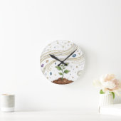 Cosmic Growth Nature Plant with Roots and Stars  ラウンド壁時計 (ホーム)